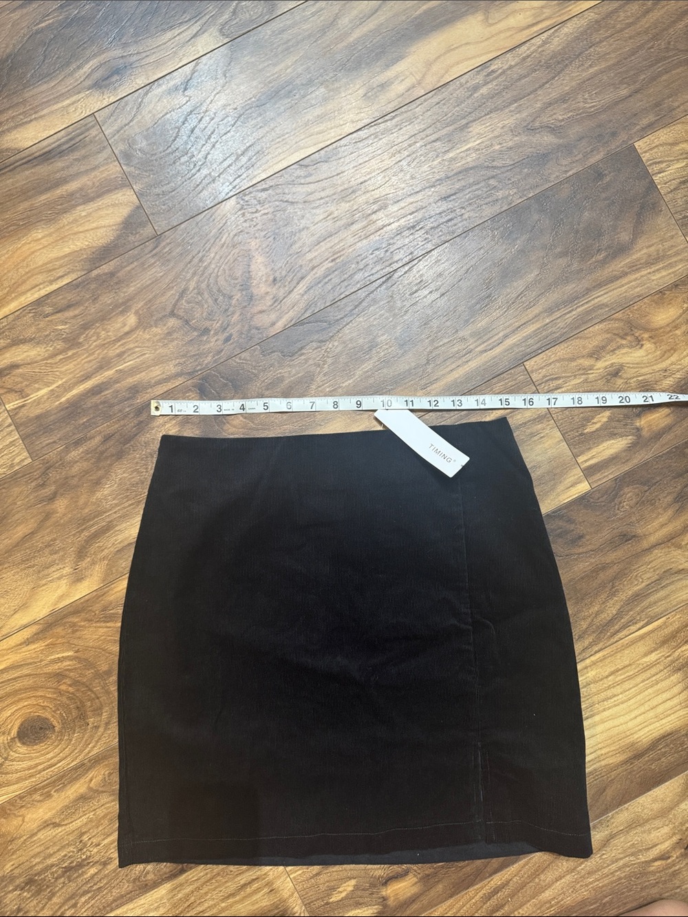 Timing Black Ribbed Corduroy Skirt